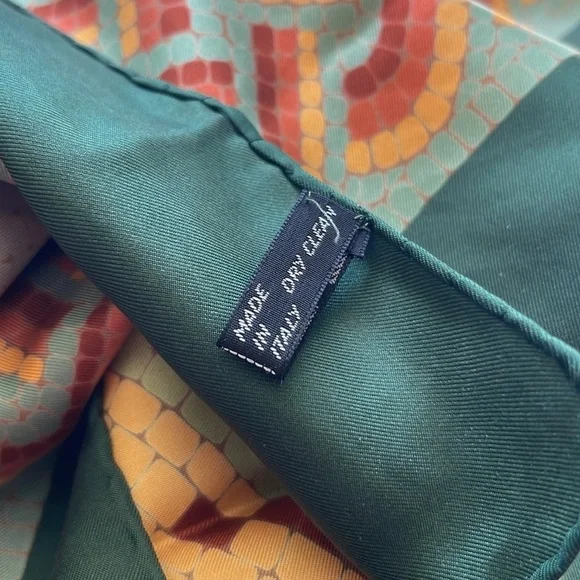 Valentino Colorful Mosaic Printed Silk Square Scarf. P10/A - Picture 4 of 6